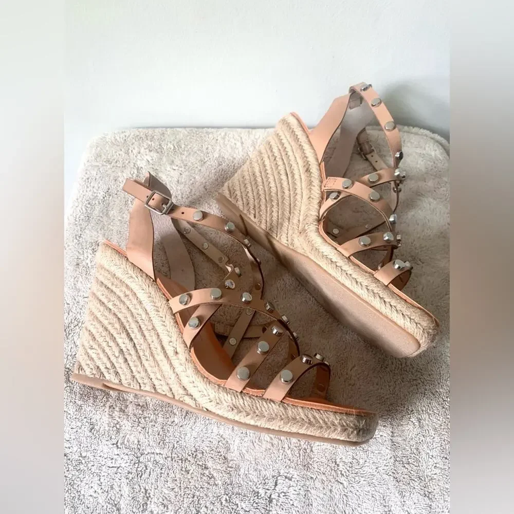 Dolce Vita Beige Studded Wedges NWT